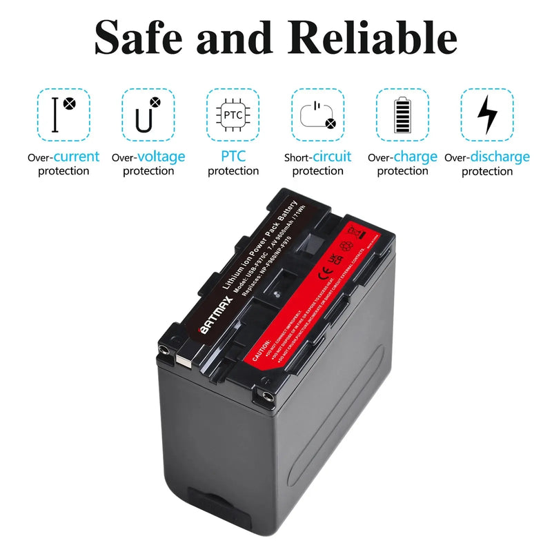 Batmax NP-F970 L-Series Info-Lithium Battery Type-C