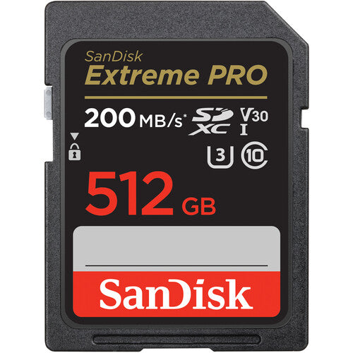 SanDisk 512GB 200MB/s Extreme PRO UHS-I SDHC Memory Card - Main Image