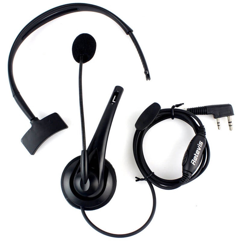Retevis 2 PIN PTT Mic Headphone Headset for Radio