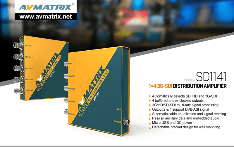 AVMATRIX 1x4 3G-SDI Distribution Amplifier (SDI Splitter)