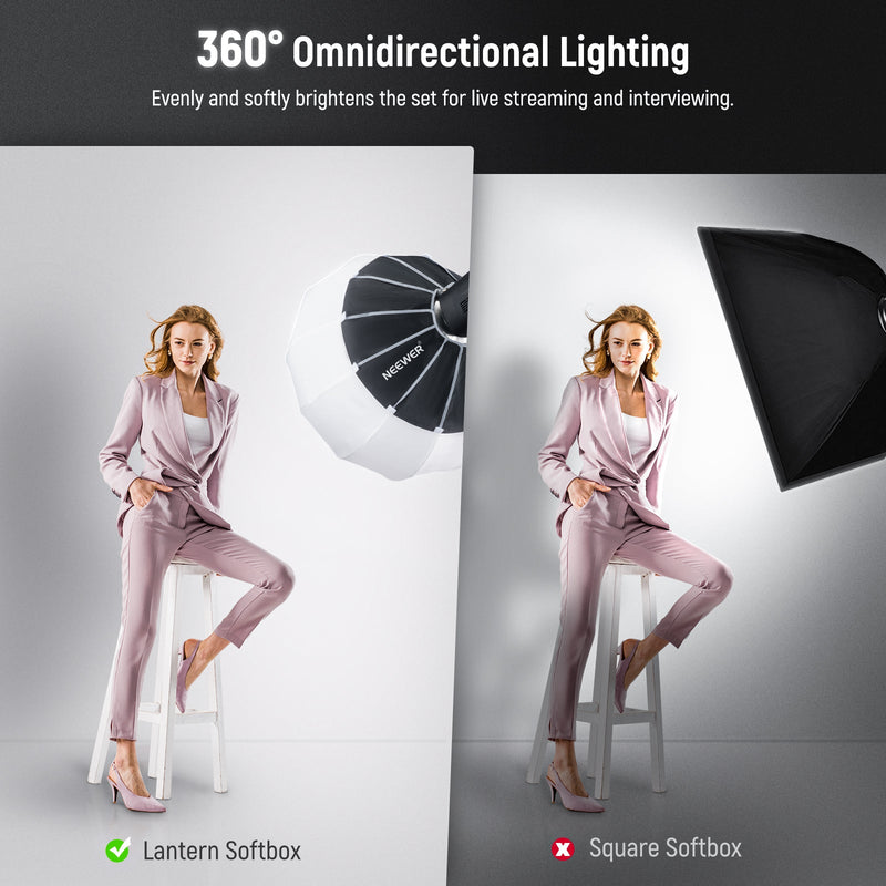Neewer NS65L Lantern Softbox with One Step Quick Release (50cm)