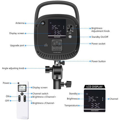 Neewer CB150 150W 5600K LED Video Light with Wireless Remote