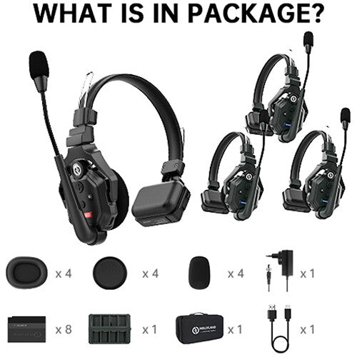 Hollyland Solidcom C1-4S Full-Duplex Wireless DECT Intercom System with 4 Headsets (1.9 GHz)