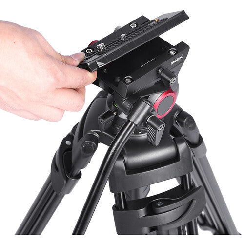Miliboo MTT601A II Aluminum Tripod with MYT802 II Fluid Head and Mid-Level Spreader
