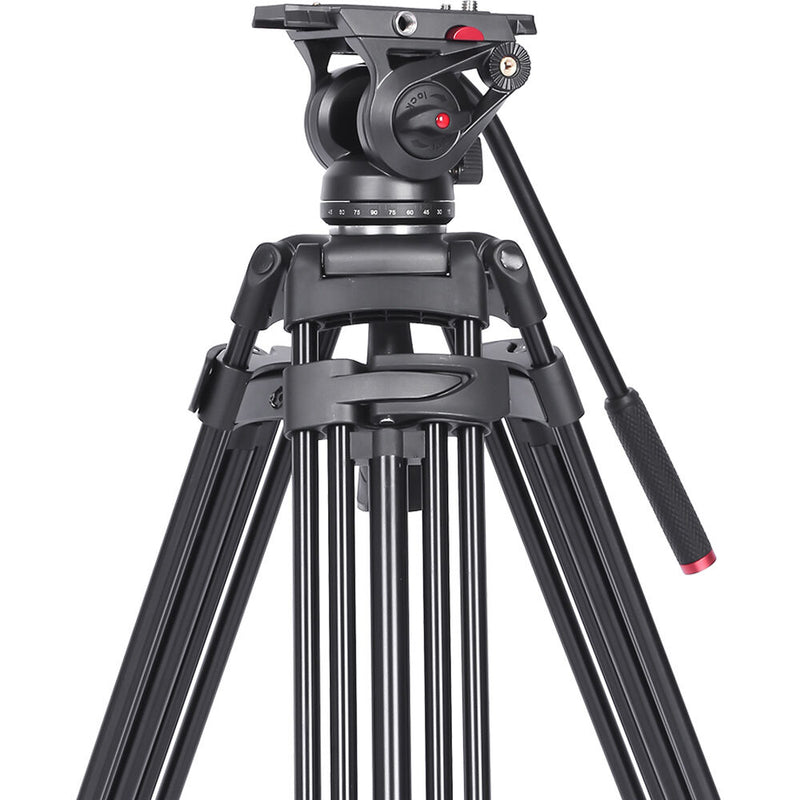 Miliboo MTT601A II Aluminum Tripod with MYT802 II Fluid Head and Mid-Level Spreader