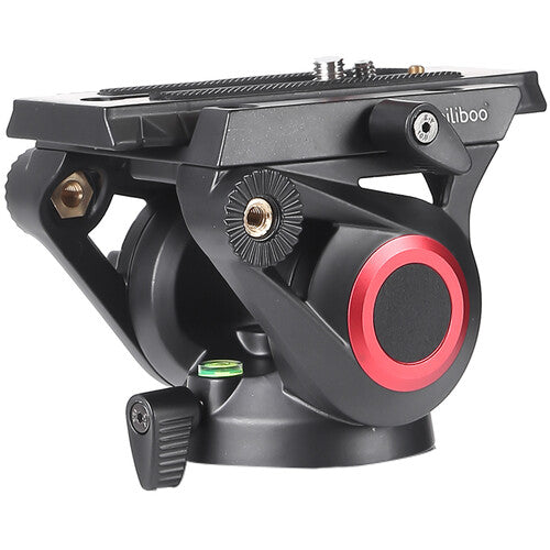 Miliboo MTT602A II Aluminum Tripod with MYT802 II Fluid Head and Mid-Level Spreader (Red Buckle)