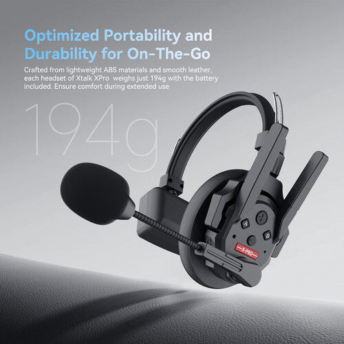 Synco Xtalk XPro5 Wireless Intercom System with 5 Single-Ear Headsets
