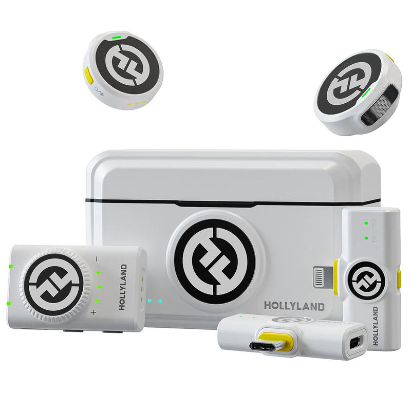 Hollyland LARK M2 DUO 2-Person Wireless Combo Microphone System (2.4 GHz, Ivory White)