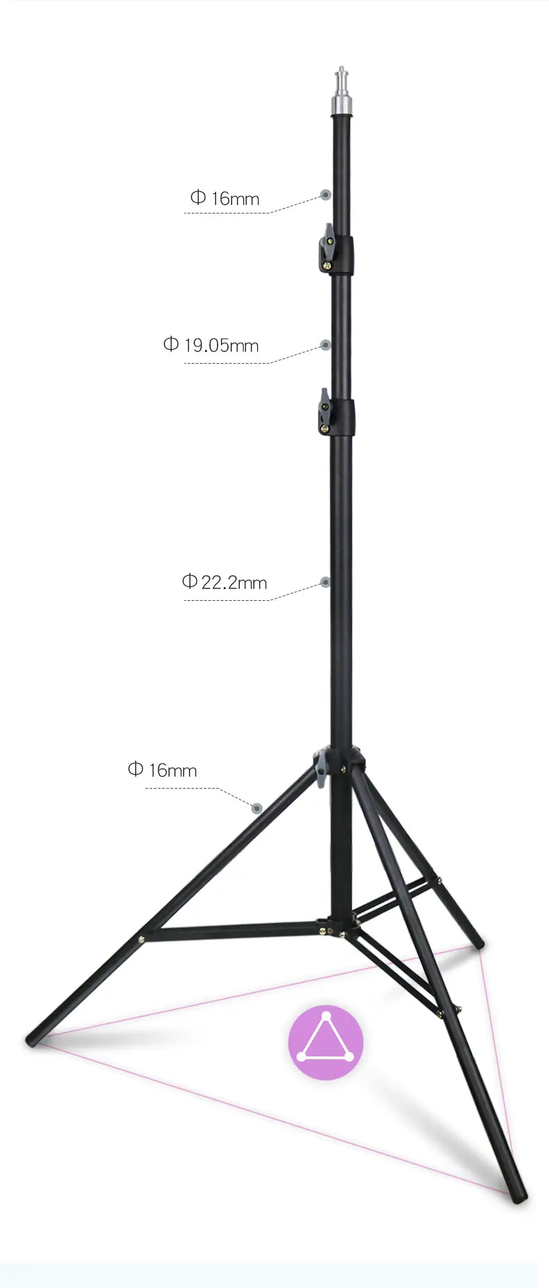 2m (6.56ft) Light Stand with Pole and  Sandbag