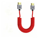 LiveGear coiled HDMI Cable 8K60Hz 1.2m with Braid Red
