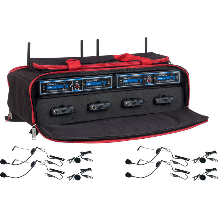 VocoPro UDH-PLAY-4-MIB 4-Channel Wireless Headset/Lapel Microphone System in a Bag (Frequency Channel: B2)