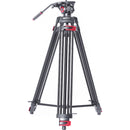 Miliboo MTT602A Professional Aluminum Tripod and Fluid Head with Mid-Level Spreader