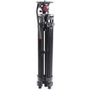 Miliboo MTT601A Professional Aluminum Tripod and Fluid Head with Mid-Level Spreader