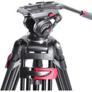 Miliboo MTT602A Professional Aluminum Tripod and Fluid Head with Mid-Level Spreader