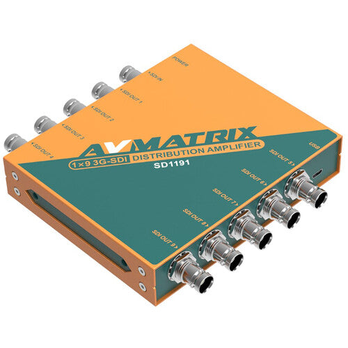 AVMATRIX 1x9 3G-SDI Reclocking Distribution Amplifier (SDI Splitter)