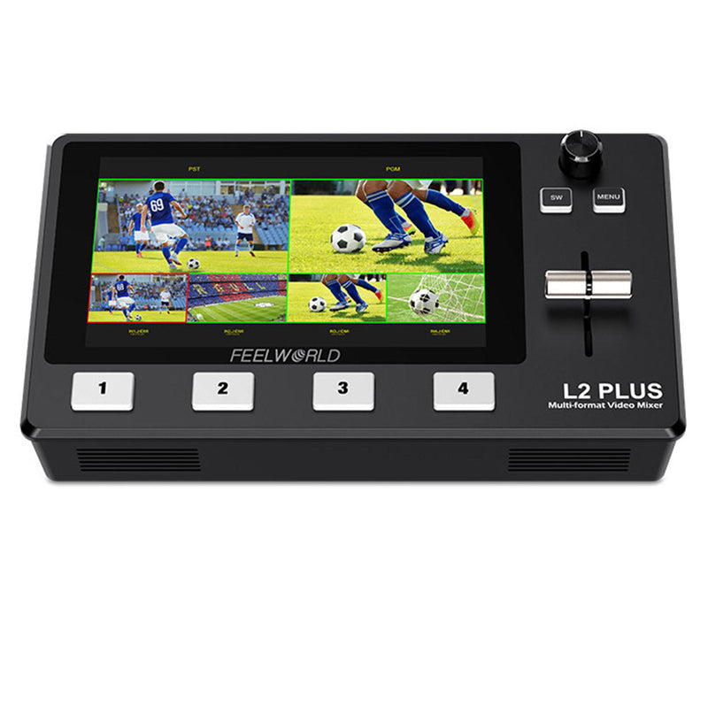 Feelworld L2 Plus Multi Camera Video Mixer Switcher With Built-In 5.5" LCD Monitor Chroma Key Live Streaming