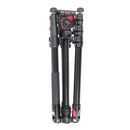 Miliboo MUFA-BK Aluminum Travel Tripod Kit with Fluid Head