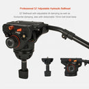 Coman DF26 12kg Professional Aluminum Tripod With Ground-Level Spreader and Fluid Head