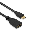 SE High Quality Mini HDMI Male To Standard HDMI Female (0.15m)