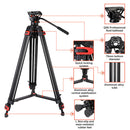 Coman DF16 6.2ft 8kg Professional Aluminum Tripod With Mid-Level Spreader and Fluid Head