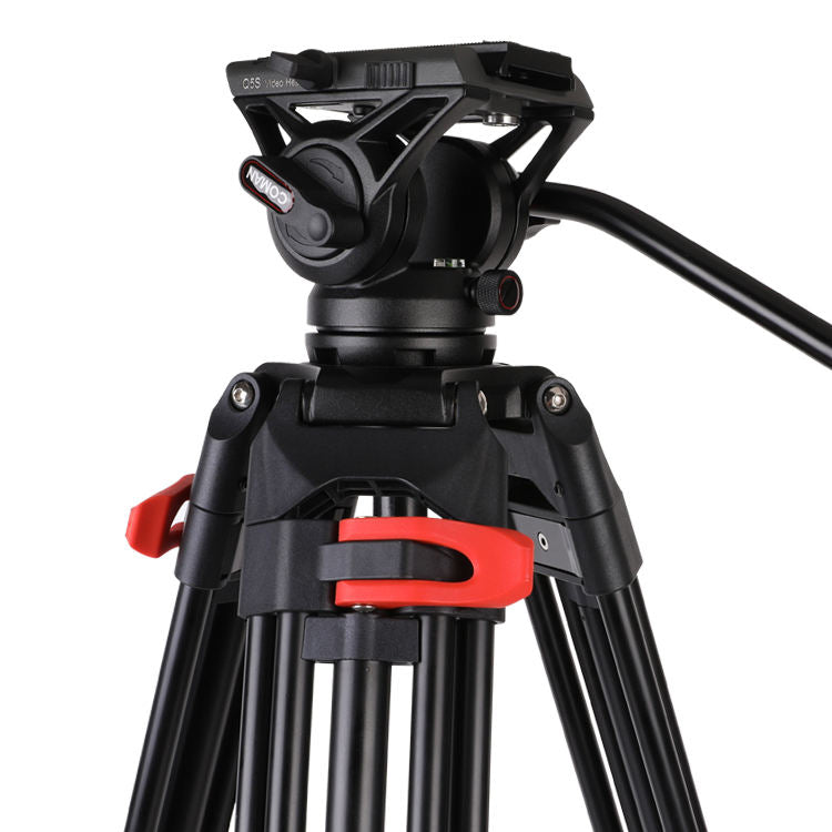 Coman DF16 6.2ft 8kg Professional Aluminum Tripod With Mid-Level Spreader and Fluid Head