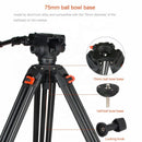 Coman DF26 12kg Professional Aluminum Tripod With Ground-Level Spreader and Fluid Head