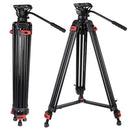 Coman DF16 6.2ft 8kg Professional Aluminum Tripod With Mid-Level Spreader and Fluid Head