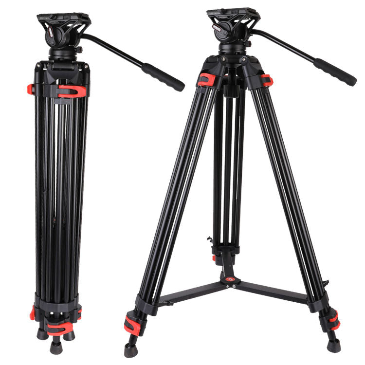 Coman DF16 6.2ft 8kg Professional Aluminum Tripod With Mid-Level Spreader and Fluid Head