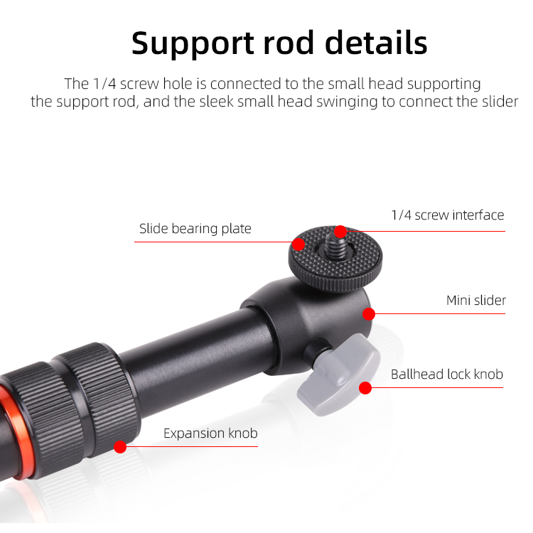 Coman Aluminum suport rod for Video wireless control Slider Motorized