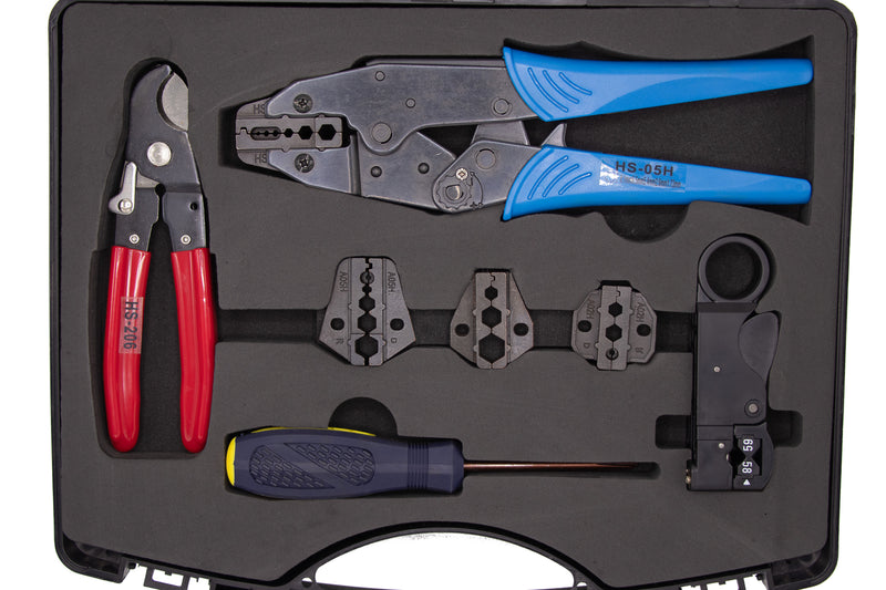 SDI Crimping tool set with cutter and case